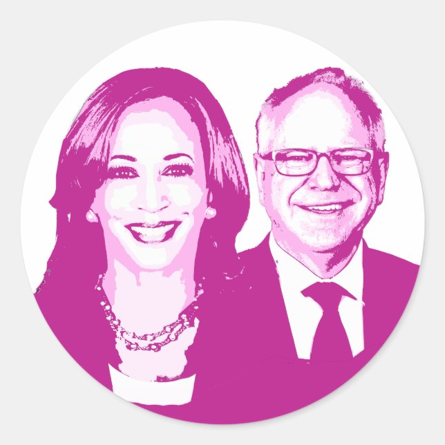 Sticker Rond Harris Walz 2024 (Devant)