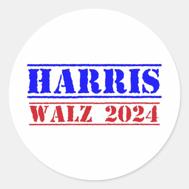 Sticker Rond Harris Walz 2024 (Devant)