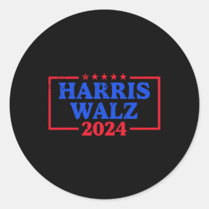 Sticker Rond Harris Walz 2024 Logo Démocrate Slogan Kam