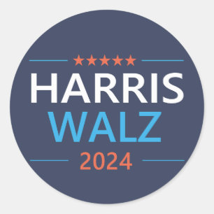 Sticker Rond Harris Walz 2024 pour le président
