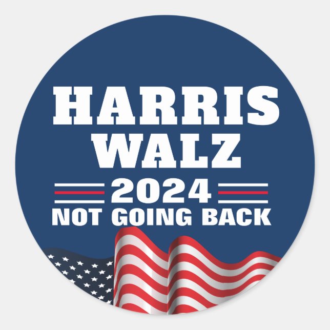 Sticker Rond Harris Walz 2024 | Vote démocrate (Devant)