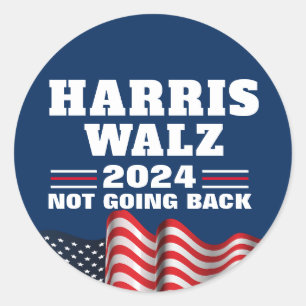 Sticker Rond Harris Walz 2024   Vote démocrate