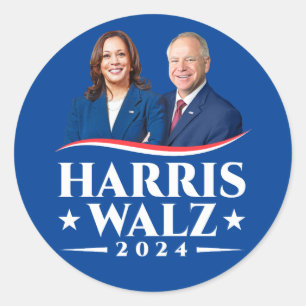Sticker Rond Harris Walz campagne électorale 2024 photo