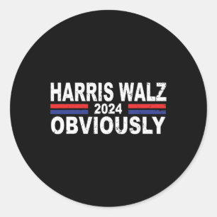 Sticker Rond Harris Walz Évidemment 2024 Kamala Harris Waltz 20