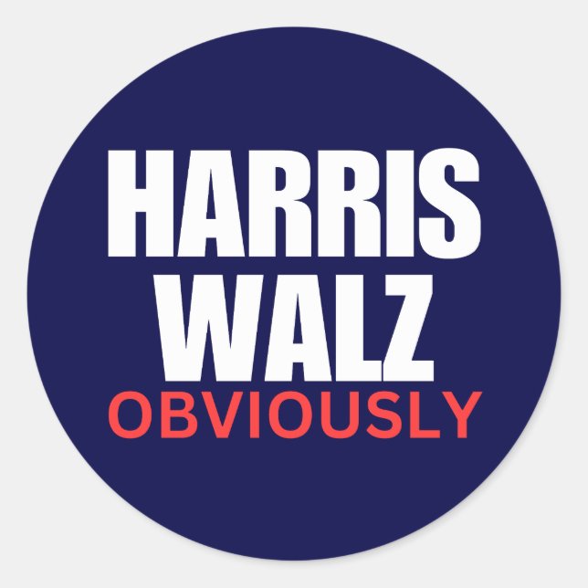 Sticker Rond Harris Walz ÉVIDEMMENT | Harris Walz 2024 Évidemme (Devant)