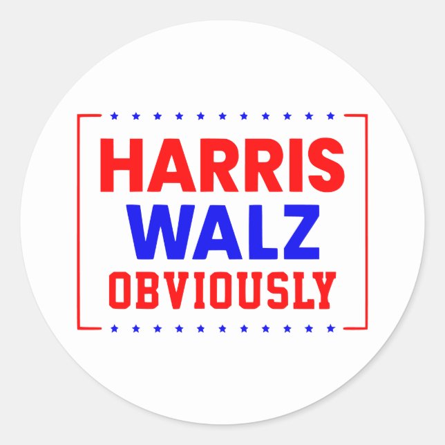 Sticker Rond Harris Walz évidemment Kamala Harris pour le prési (Devant)