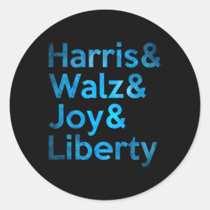 Sticker Rond Harris Wheimer Joy Liberty - Harris Waltz 2024 Ret