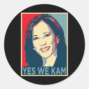 Sticker Rond Harris Yes We Kam Campagne politique électorale 20