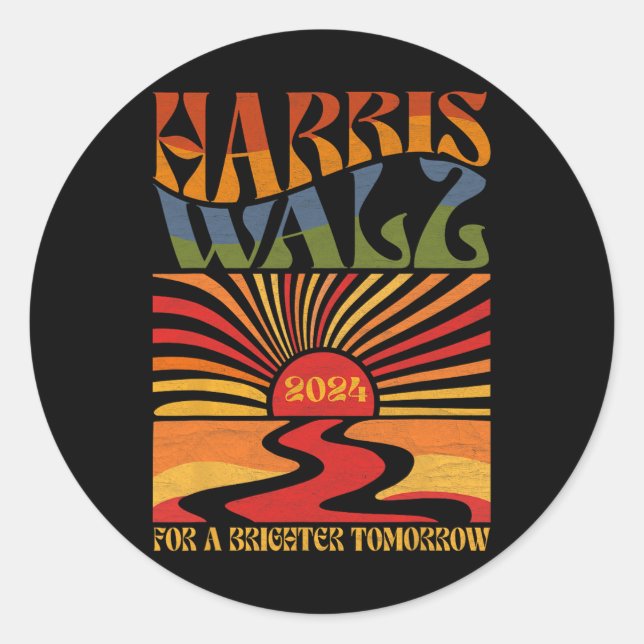 Sticker Rond Harriswaltz 2024 Pour Un Demain Plus Brighton Boho (Devant)