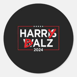 Sticker Rond Harry B Kamala Harris Et Tim W 2024