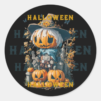 Sticker Rond Harry, l'épouvantail d'Halloween