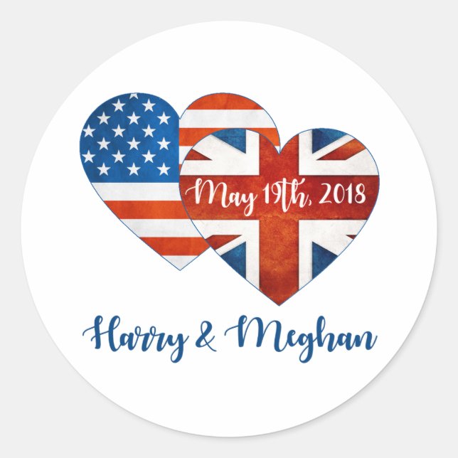 Sticker Rond Harry & Meghan Mariage, 19 mai 2018 (Devant)