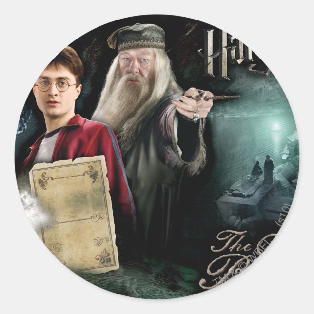 Sticker Rond Harry Potter and Dumbledore (Devant)