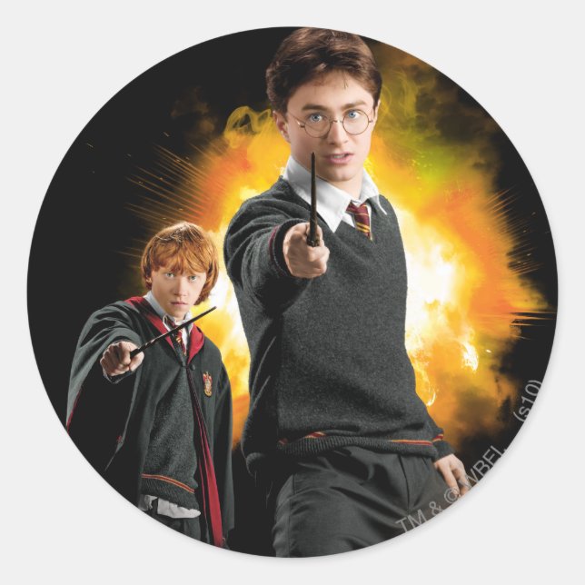 Sticker Rond Harry Potter and Ron Weasely (Devant)