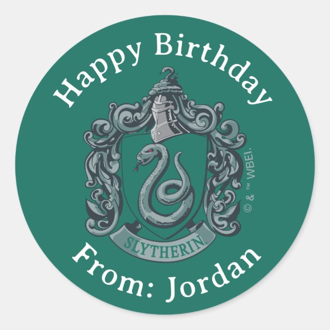 Sticker Rond Harry Potter | Blason de Serpentard Vert (Devant)