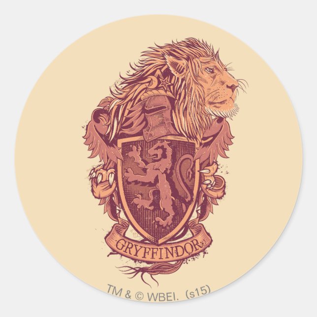 Sticker Rond Harry Potter | Blason du Lion Gryffindor (Devant)