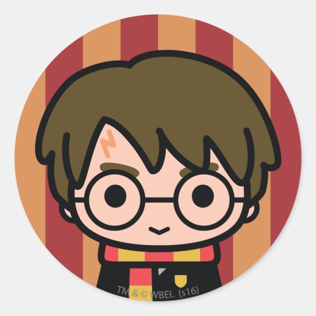 Sticker Rond Harry Potter Cartoon Character Art (Devant)