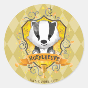 Sticker Rond Harry Potter   Charme HUFFLEPUFF™ Crest