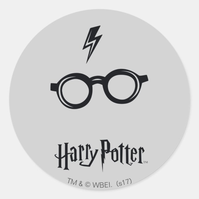 Sticker Rond Harry Potter | Cicatrice de foudre et Lunettes (Devant)