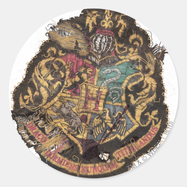 Sticker Rond Harry Potter | CIMIER DE POUDLARD VINTAGE (Devant)