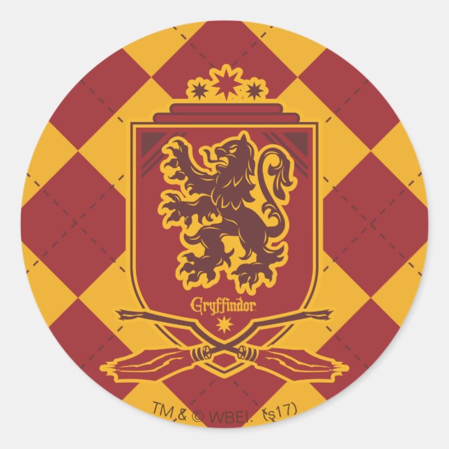 Sticker Rond Harry Potter| Crête Gryffindor QUIDDITCH™ (Devant)