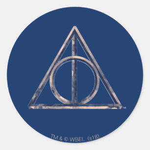 Sticker Rond Harry Potter   Deathly Hallows Watercolor