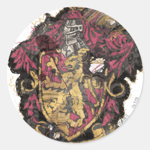 Sticker Rond Harry Potter   Gryffindor Crest - Destroyed