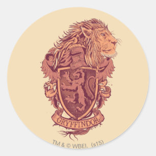 Sticker Rond Harry Potter   Gryffindor Lion Crest
