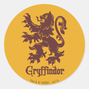 Sticker Rond Harry Potter   Gryffindor Lion Graphic