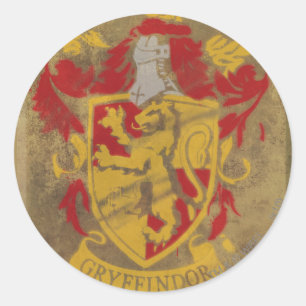 Sticker Rond Harry Potter   Gryffindor - Retro House Crest