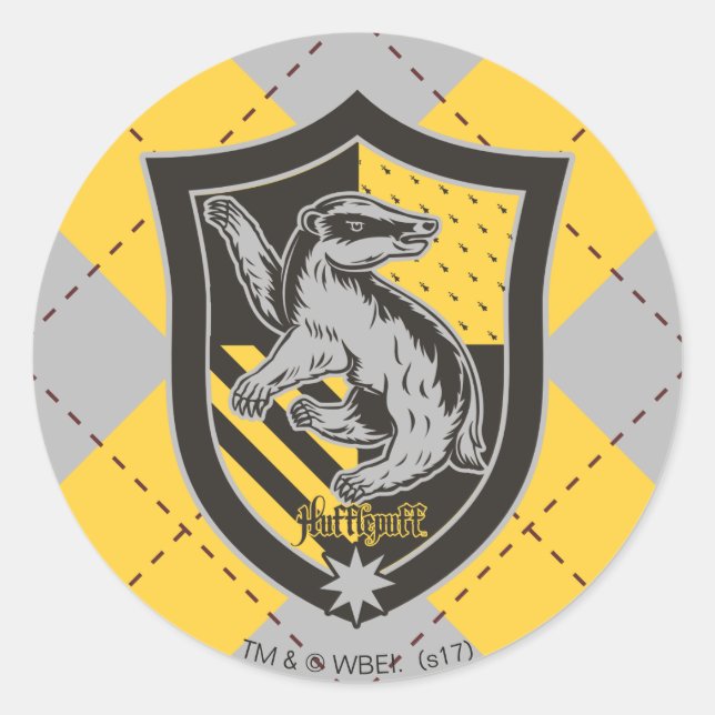 Sticker Rond Harry Potter | Hufflepuff House Pride Crest (Devant)