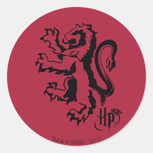 Sticker Rond Harry Potter   Icône Lion Gryffindor