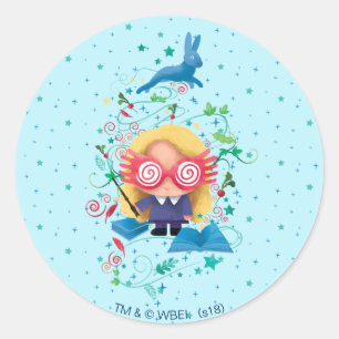Sticker Rond Harry Potter   Luna Lovegood Graphic