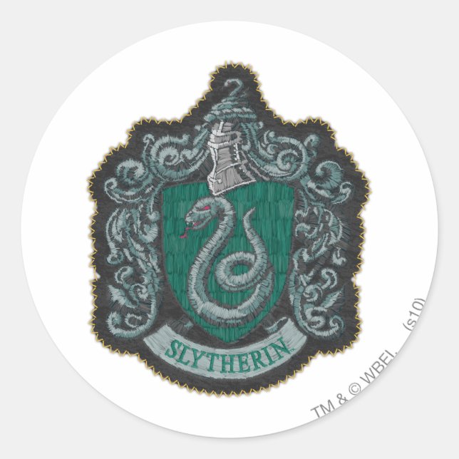 Sticker Rond Harry Potter | Retro Mighty Slytherin Crest (Devant)