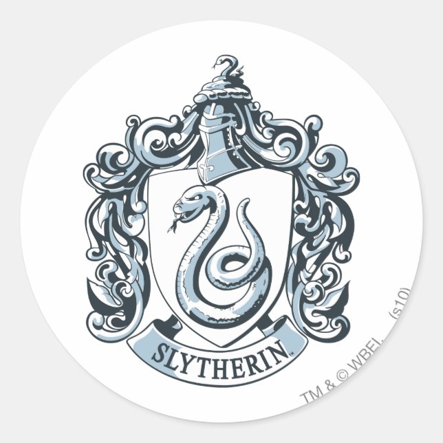 Sticker Rond Harry Potter | Slytherin Crest - Bleu glacé (Devant)