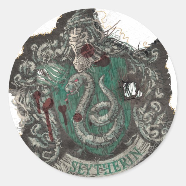 Sticker Rond Harry Potter | Slytherin Crest - Vintage (Devant)