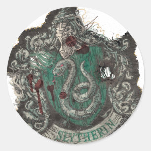 Sticker Rond Harry Potter   Slytherin Crest - Vintage