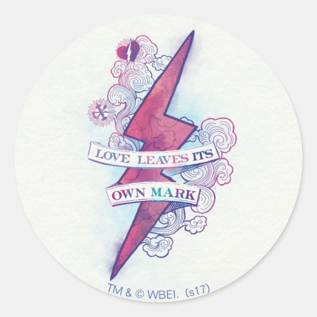 Sticker Rond Harry Potter Spell | Love Feuilles son propre Mark (Devant)