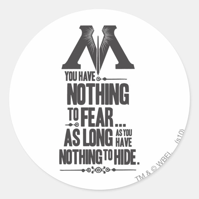 Sticker Rond Harry Potter Spell | Ministère de la propagande ma (Devant)