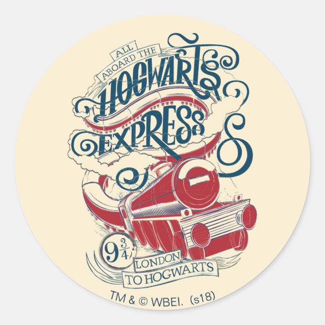 Sticker Rond Harry Potter | Typographie du Hogwarts Express (Devant)