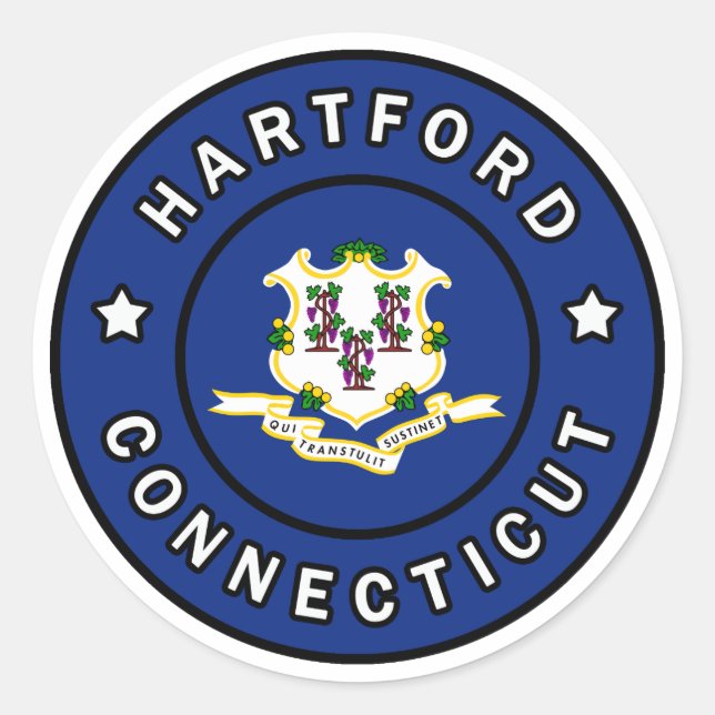 Sticker Rond Hartford Connecticut (Devant)