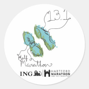 Sticker Rond Hartford Half-Marathon : Chaussures