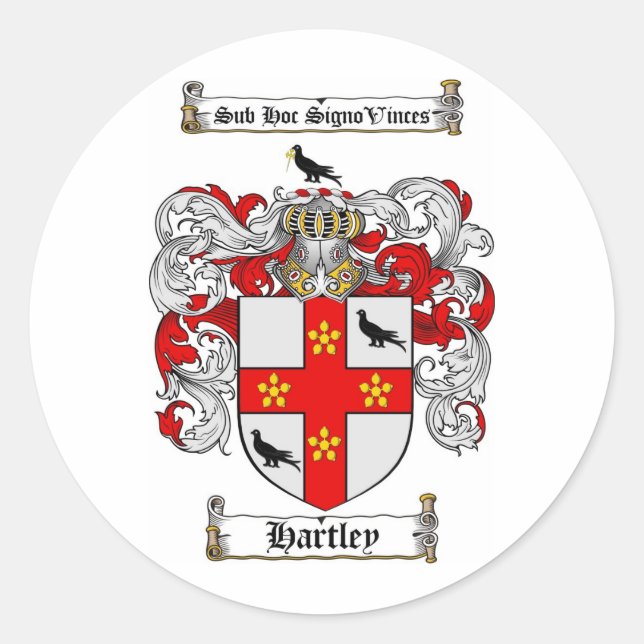 STICKER ROND HARTLEY FAMILLE CREST - HARTLEY COAT D'ARMES (Devant)