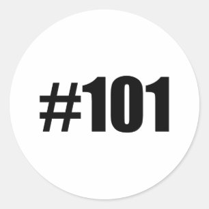 Sticker Rond hashtag 101 - #101
