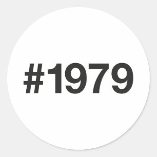 Sticker Rond Hashtag 1979 46 Anniversaire