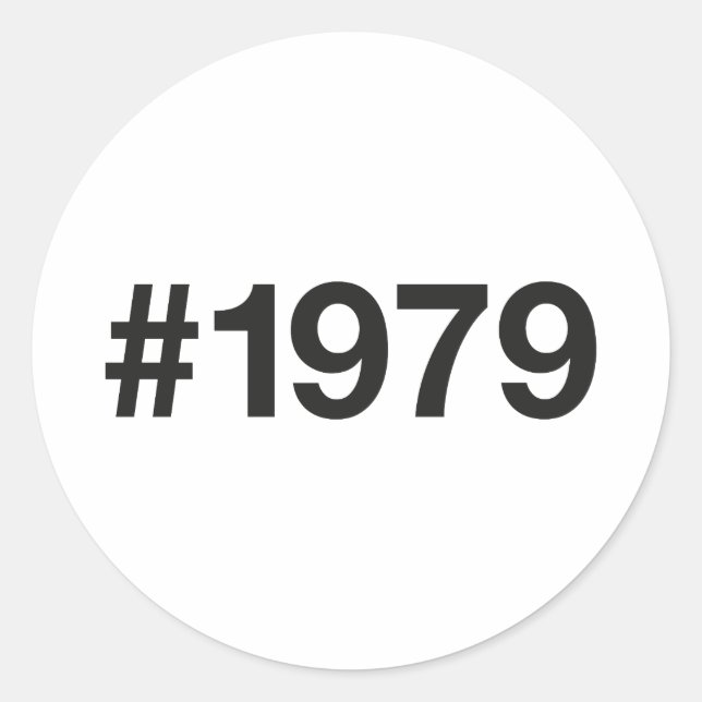 Sticker Rond Hashtag 1979 46 Anniversaire (Devant)