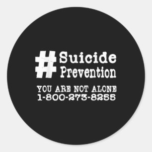 Sticker Rond Hashtag sur la prévention du suicide _ Santé menta