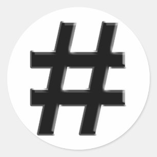 Sticker Rond #HASHTAG - Symbole de balise de hachage