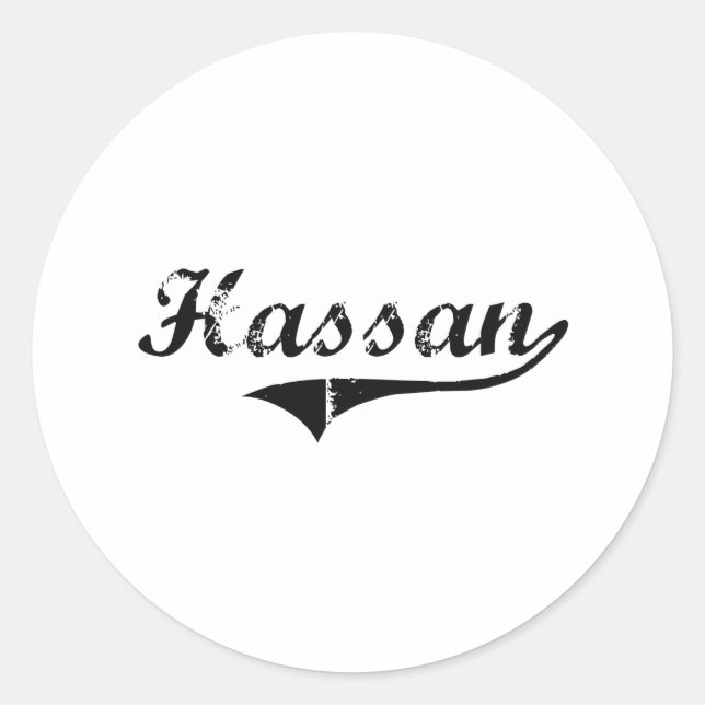 Sticker Rond Hassan Classic Style Nom (Devant)