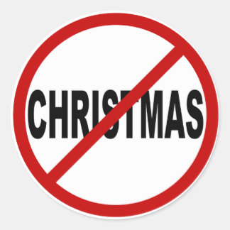 Sticker Rond Hate Christma /No Christmas Autorisé Signal
